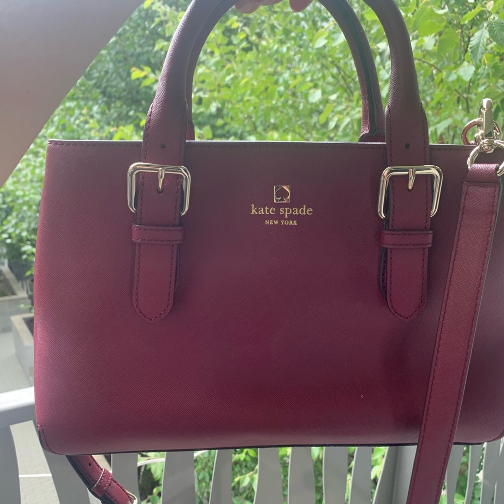 USED ONCE Burgundy Kate Spade Handbag